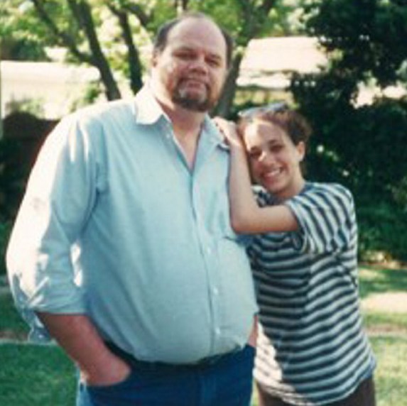 Meghan Markle as a child with her father Thomas Markle.