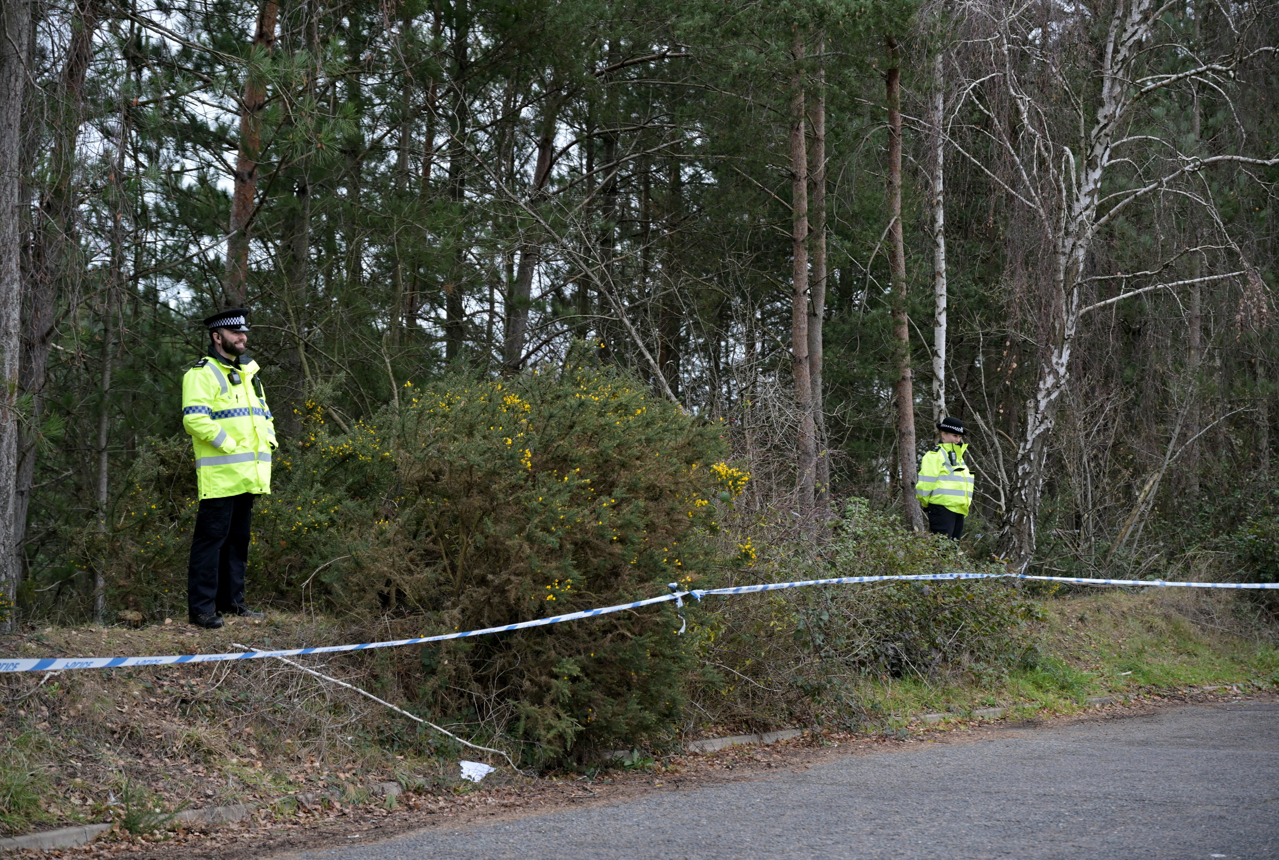 Police at the scene of a cordoned off A11 in Thetford, Norfolk.