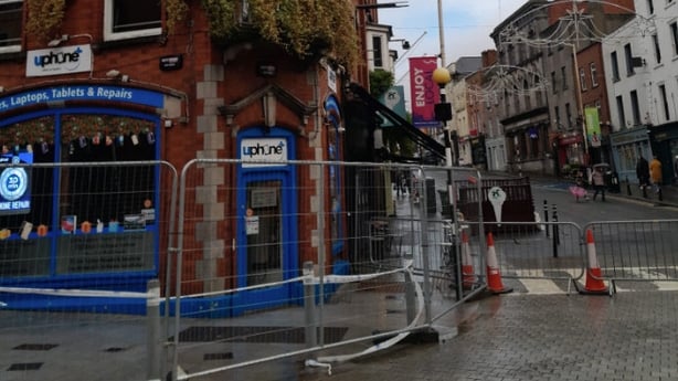 Railings up during a road closure in Drogheda