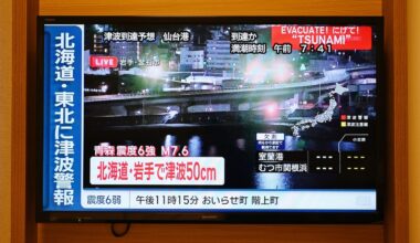 Japan tsunami warnings downgraded after major earthquake