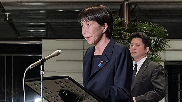 Japan's Prime Minister Sanae Takaichi addresses the media in Tokyo