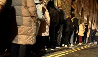 Lengthy queue for Christmas vouchers at Dublin charity