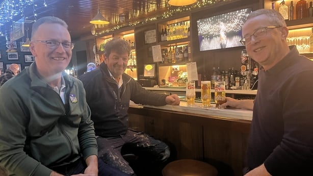 Noel O'Dea (right) and two other Kilteely locals in The Street Bar