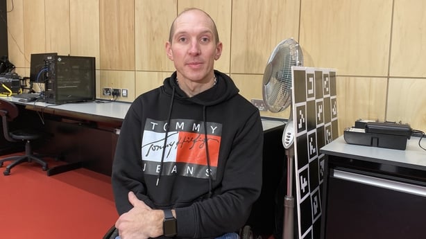 Wayne Garrett at an exoskeleton session