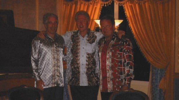 Bill Clinton pictured with Jeffrey Epstein