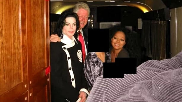 A picture shows Michael Jackson, Bill Clinton and Diana Ross