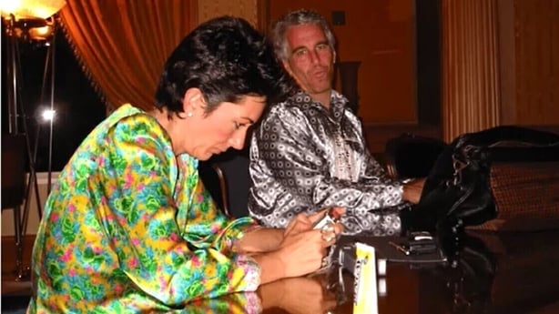 A picture shows Jeffrey Epstein and Ghislaine Maxwell