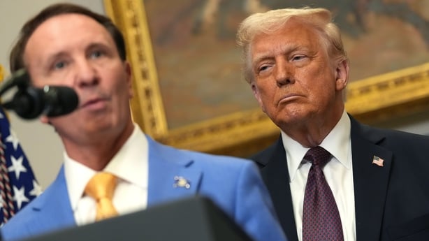 Donald Trump seen with Jeff Landry at the White House