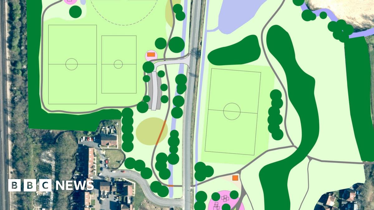 An illustration showing potential facilities which could be be built the site.