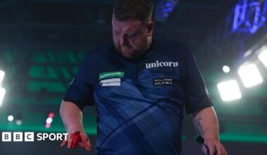 Cameron Menzies was pictured with blood on his right hand as he left the stage