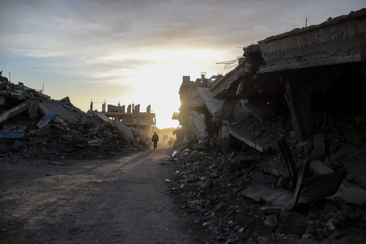 Displaced Palestinians continue their daily lives under difficult conditions inside displacement tents scattered amidst the destruction in the Zeitoun neighborhood, southeast of Gaza City, on December 9, 2025. (Photo: Omar Ashtawy/APA Images)