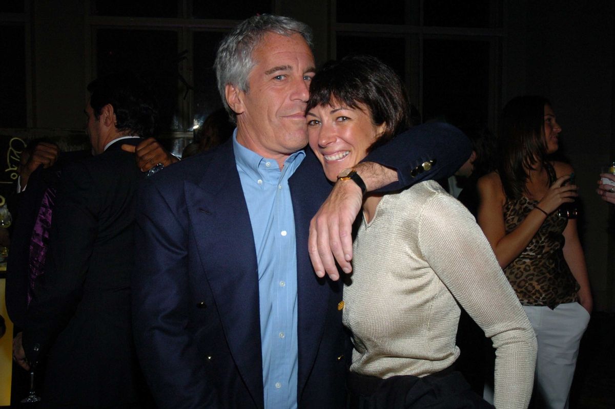 A photo of Jeffrey Epstein with Ghislaine Maxwell