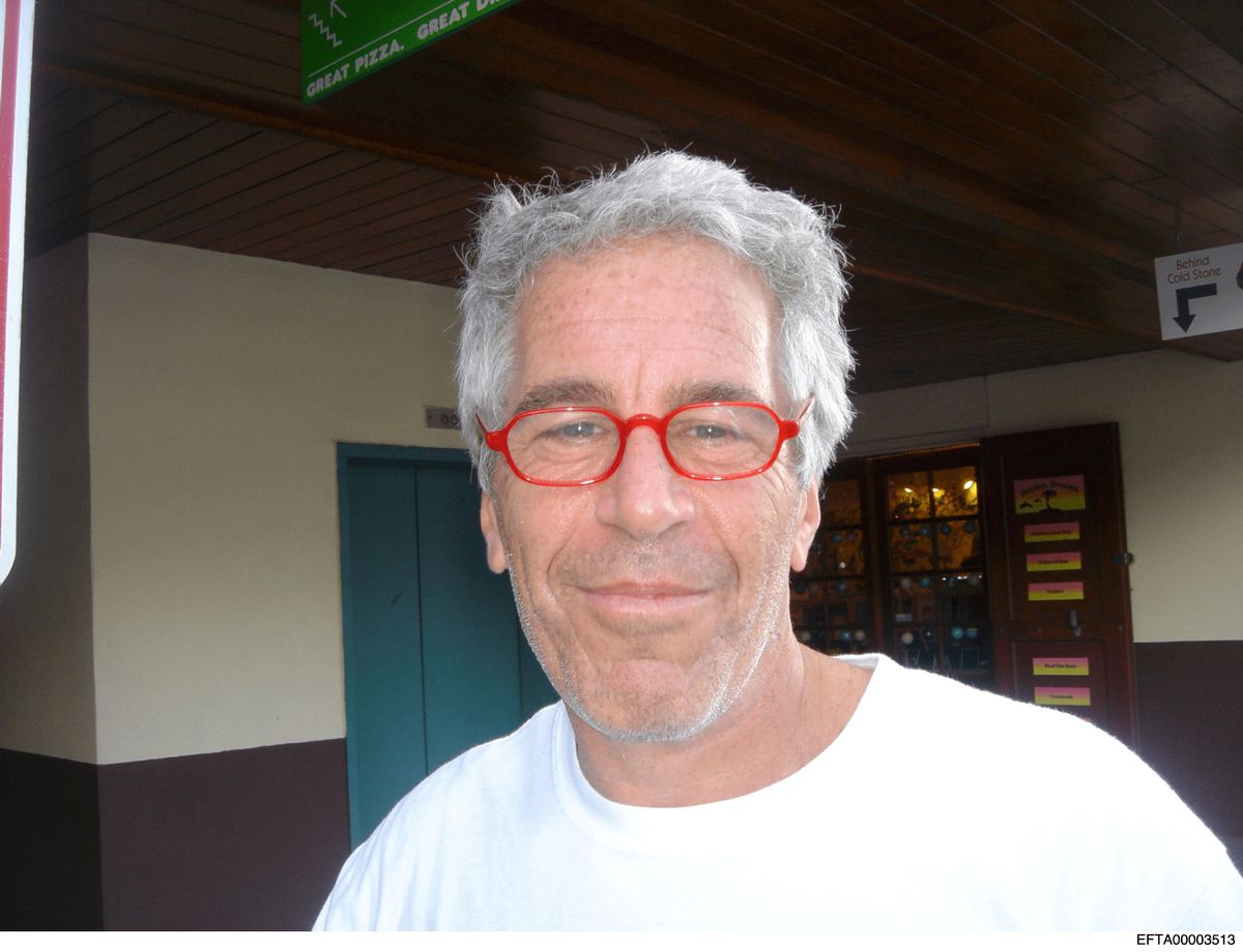 A photo of Epstein wearing glasses 