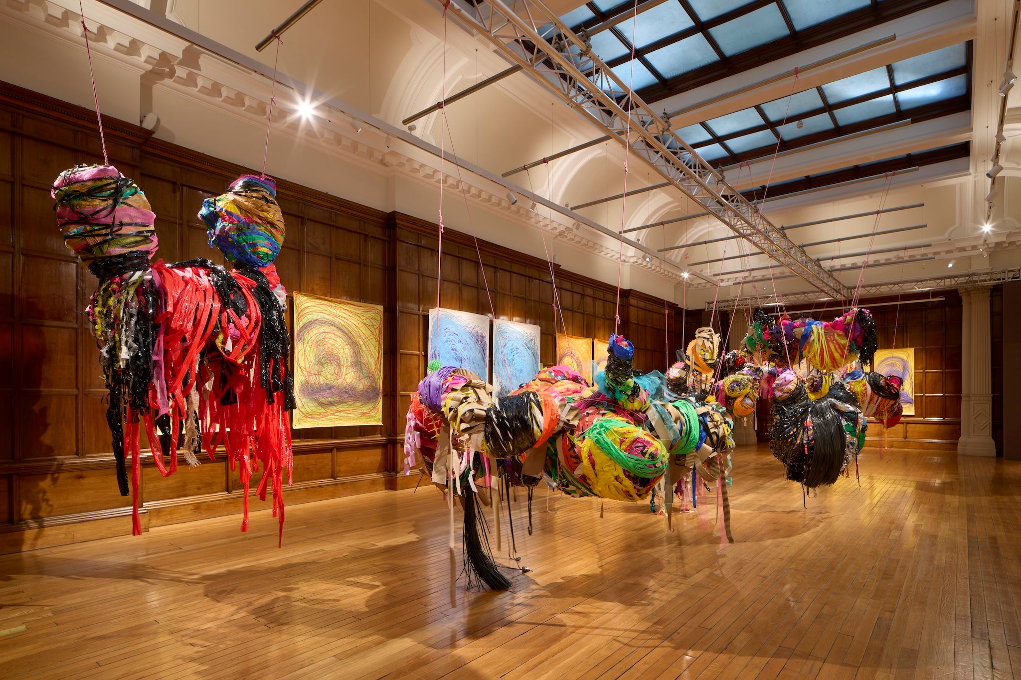 Installation view of Nnena Kalu’s presentation at the Cartwright Hall Art Gallery in Bradford