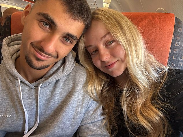 Elizabeth Rowland and her partner sat three rows in front of the woman on the plane says her family were talking to her and 'acting as if she was alive'