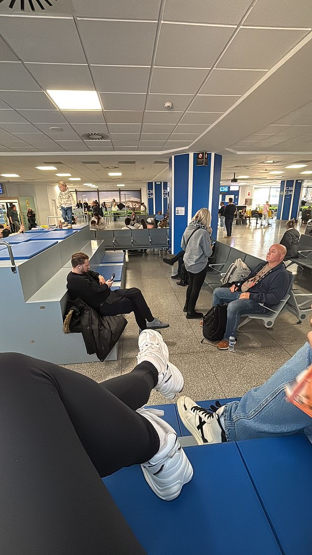 Passengers were left waiting at the airport after the discovery of the woman