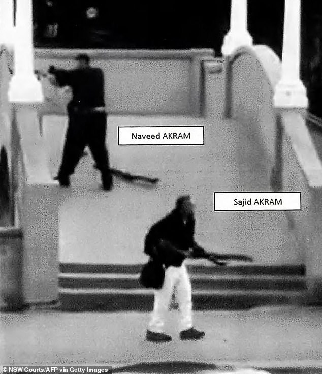 The suspected gunmen seen with three firearms on the day of the Bondi Beach shooting