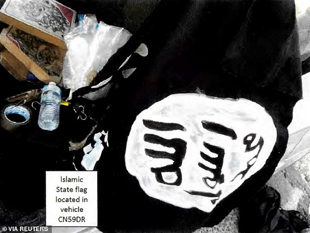 A homemade Islamic State flag was also found in the car, police allege