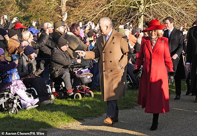 King Charles and Queen Camilla led the Royal Family for a church service at St Mary Magdalene on the Norfolk estate this morning