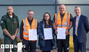 Stansted Airport staff awarded for saving man's life