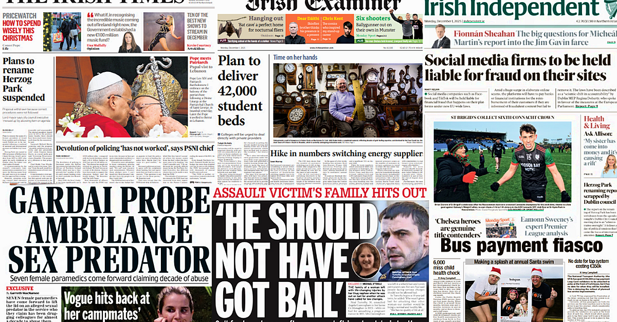 What the papers say: Monday's front pages