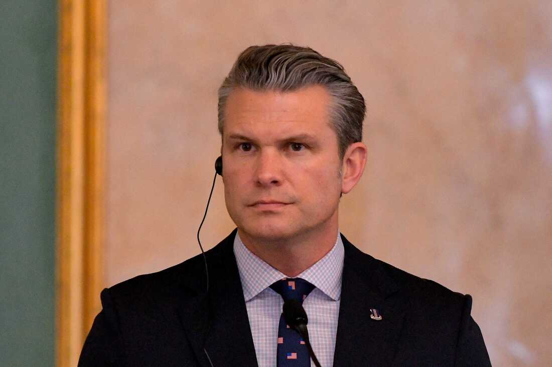 Defense Secretary Pete Hegseth, pictured at a late November press conference.