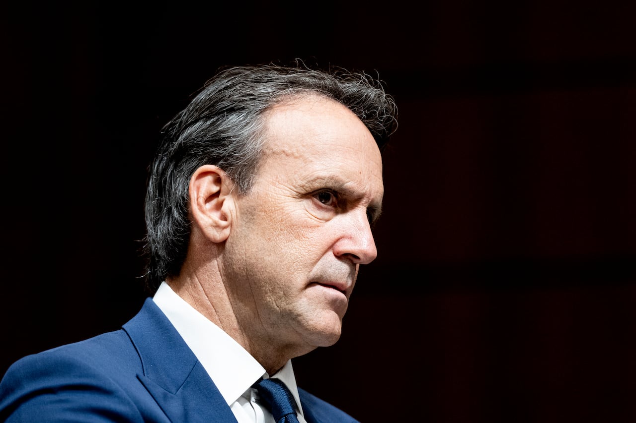 A man in a blue suit