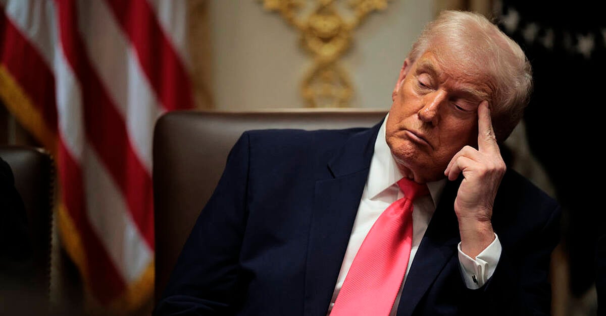 Donald Trump appears to fall asleep during cabinet meeting