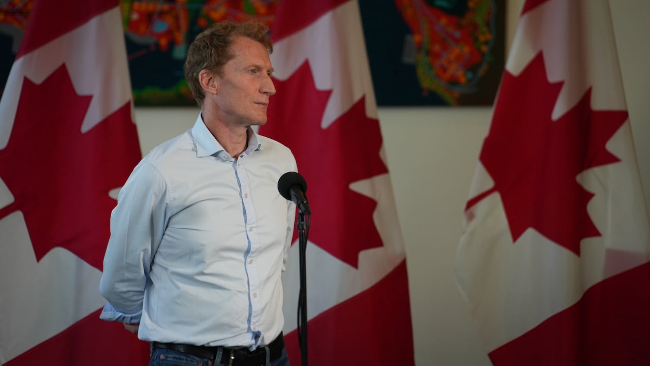 Marc Miller at Liberal Caucus meeting speaking to media in Nanaimo BC on September 10, 2024