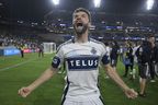 Thomas Müller #13 of the Vancouver Whitecaps FC celebrates after winning the Audi 2025 MLS Cup western conference final match between San Diego FC and Vancouver Whitecaps FC at Snapdragon Stadium on November 29, 2025 in San Diego, California.