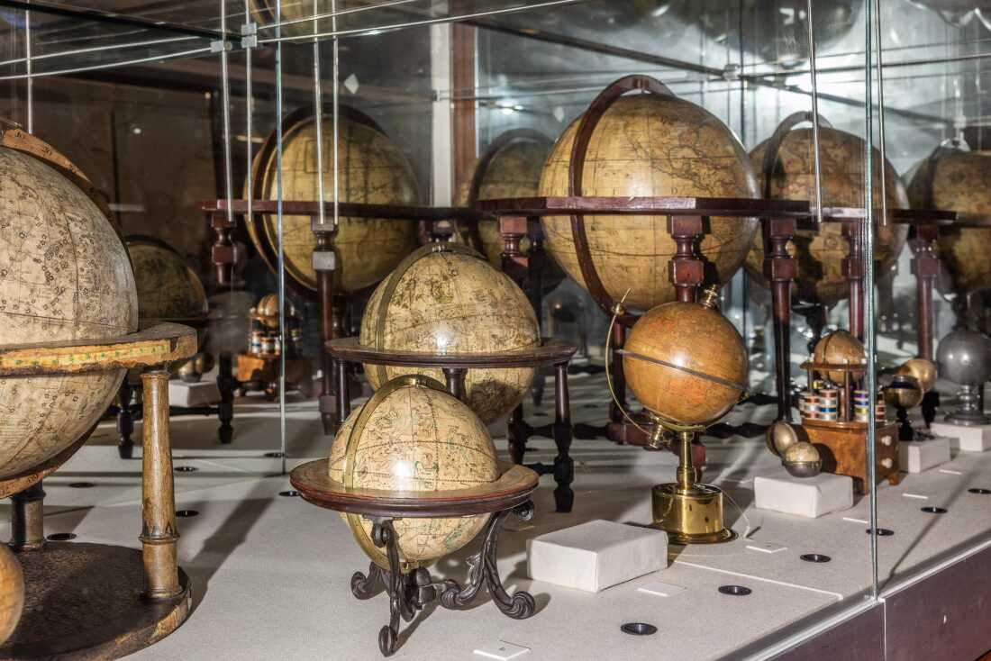 The Smith Family Globe Collection contains a number of terrestrial and celestial globes.