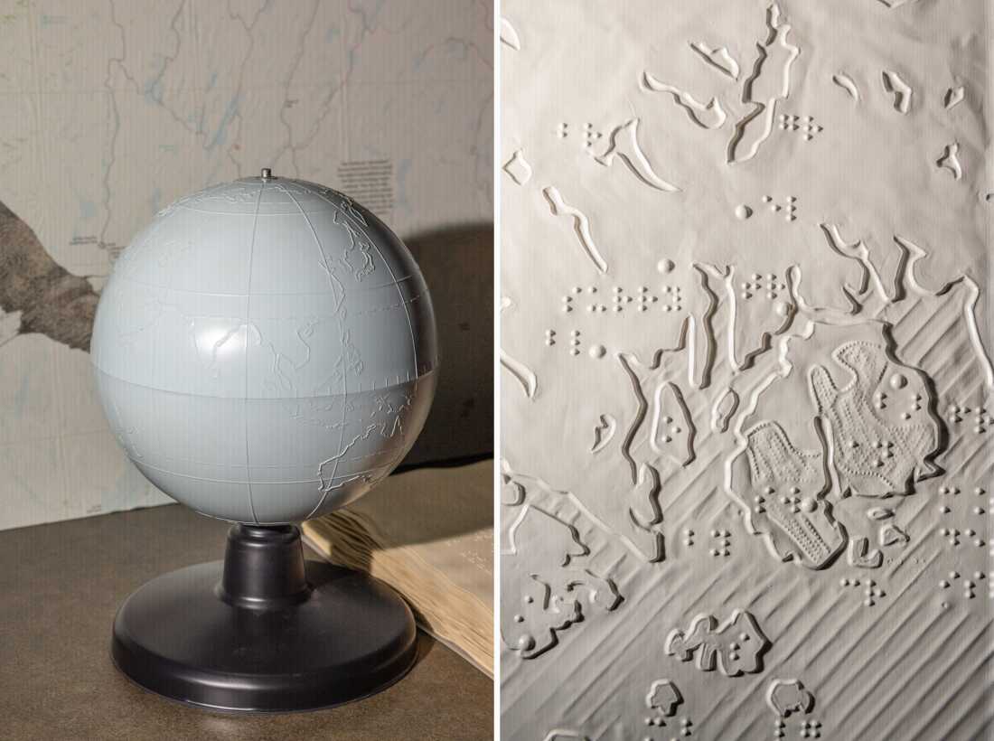 A Braille map of the state of Maine for the visually impaired.