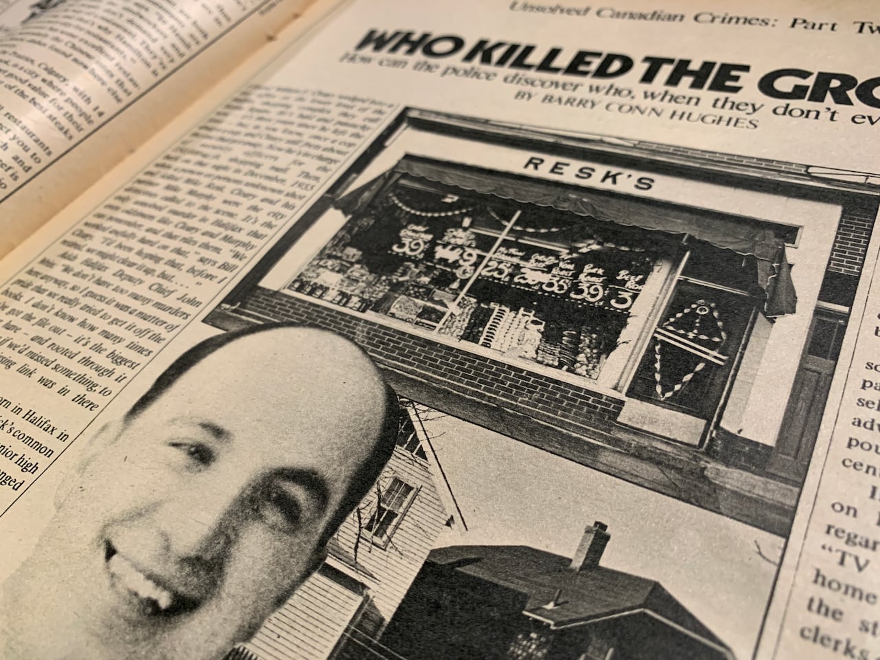 Detail from the Resk family scrapbook collection of newspaper clipping and information about Michael Resk’s case. 