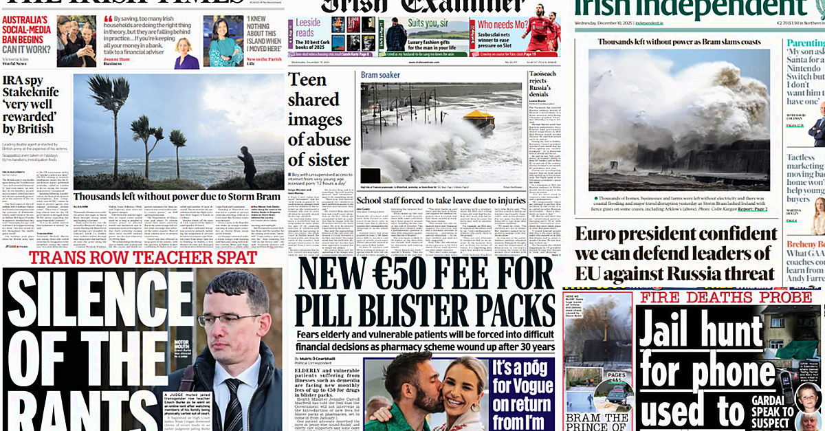 What the papers say: Wednesday's front pages