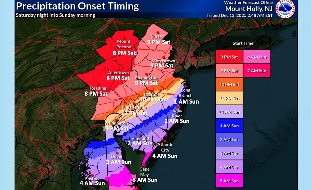 N.J. snow forecast increases to 5+ inches in some spots. Storm alerts expand to 19 counties.