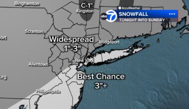 First widespread snowfall across NYC, Tri-State into Sunday
