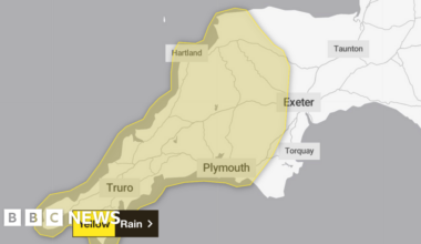 Weather warning issued for Devon and Cornwall