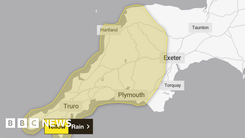 Weather warning issued for Devon and Cornwall