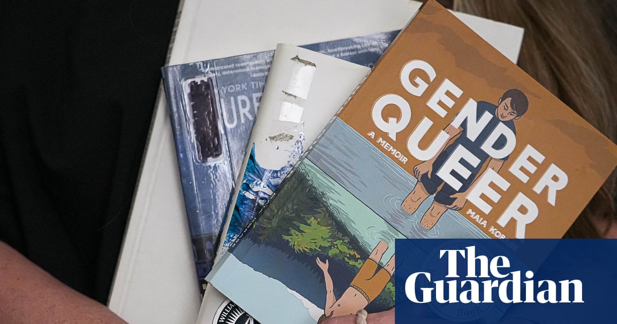 US librarians tackle ‘manufactured crisis’ of book bans to protect LGBTQ+ rights | US news