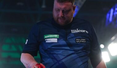 Darts player repeatedly punches table in extraordinary outburst