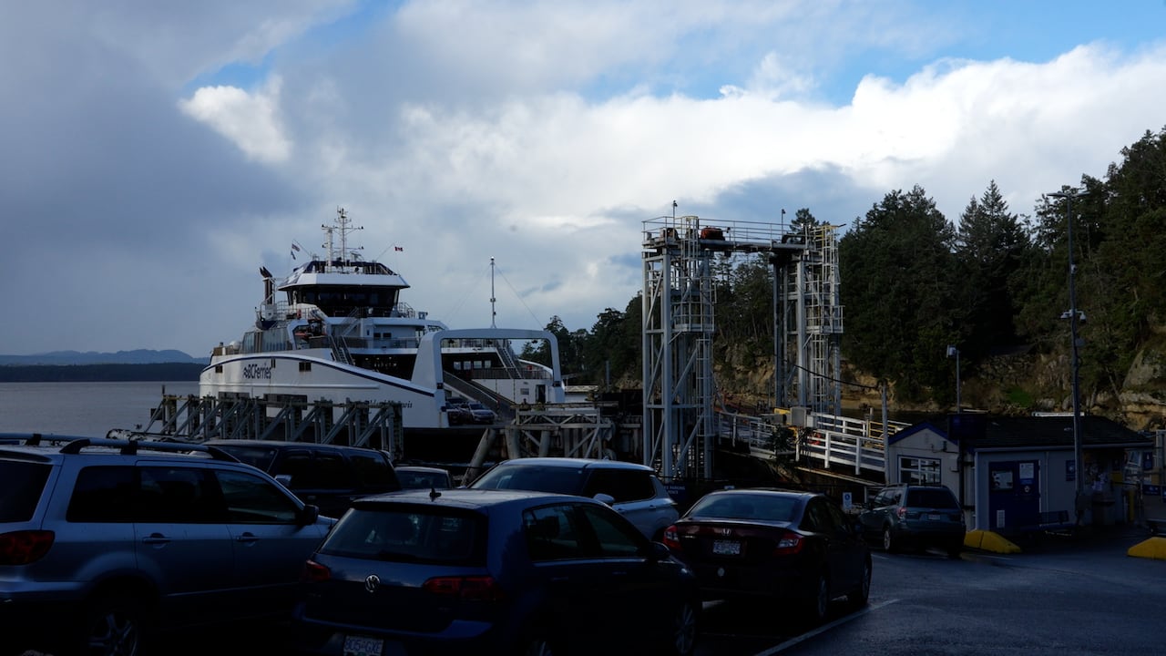 Ferry arriving at Descanso Bay on Gabriola Island. 