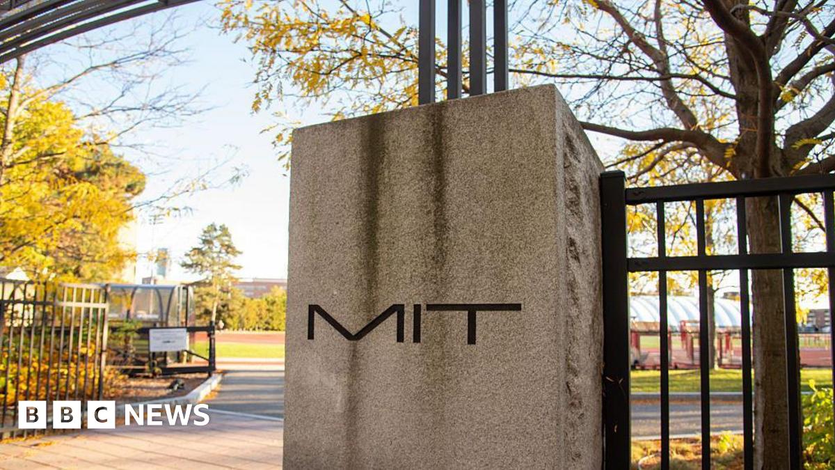 A general view of an MIT logo on October 21, 2025, at Henry G. Steinbrenner '27 Stadium on the Massachusetts Institute of Technology (MIT) campus in Cambridge, MA.