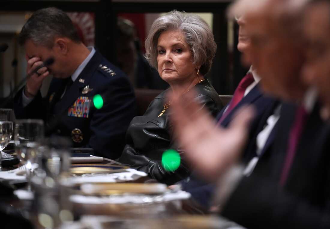 White House Chief of Staff Susie Wiles looks on during a meeting with Ukrainian President Volodymyr Zelenskyy, President Donald Trump and members of Trump’s Cabinet at the White House on Oct. 17, in Washington.