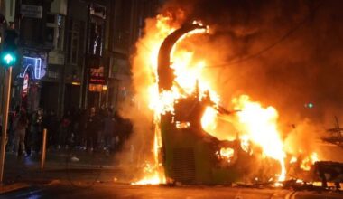Woman who set fire to bus during 2023 Dublin riots jailed for six years after telling judge to ‘f**k off’