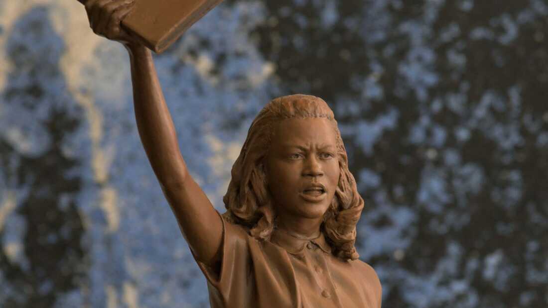 A model of the statue of Barbara Rose Johns pictured in 2023.