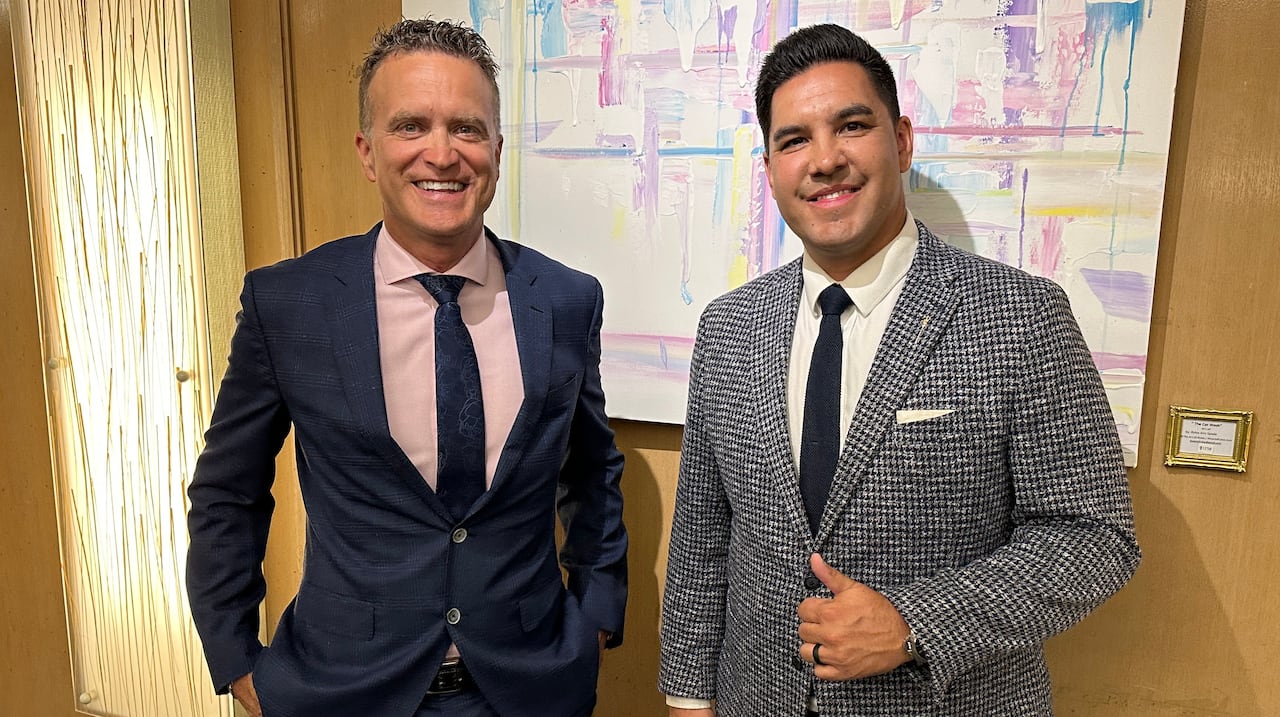 Peter Guthrie (left) and Scott Sinclair (right) are two independent MLAs in Alberta who are working to rebuild the provincial Progressive Conservative party after both left the UCP caucus earlier this year.