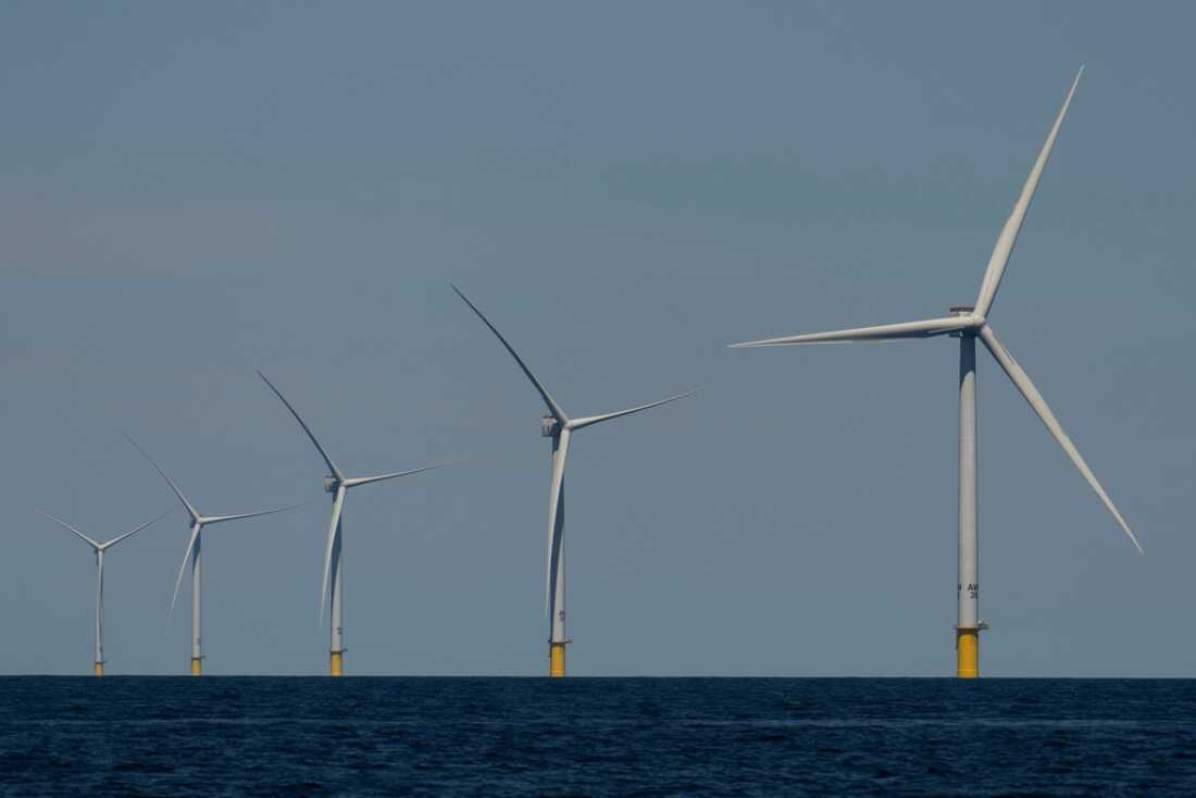 Wind turbines operate in July at the Vineyard Wind 1 offshore wind farm off the coast of Massachusetts.