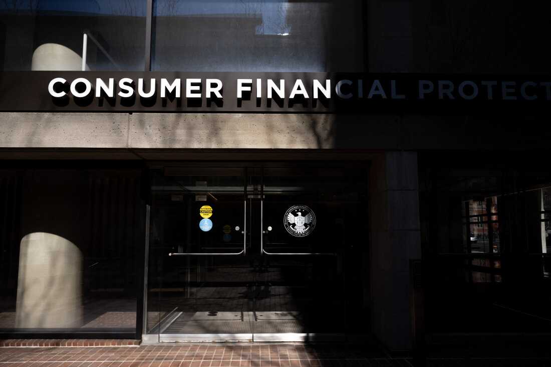 A view of the Consumer Financial Protection Bureau (CFPB) headquarters building in Washington, DC, on February 10, 2025. The Trump administration has informed staff at the U.S. consumer protection agency that it is temporarily shuttering its headquarters and pausing all work, according to an email shared on February 10, 2025 with AFP. In the message to staff, Russell Vought, the acting director of the Consumer Financial Protection Bureau, said the CFPB's Washington office would be closed this week, and told employees not to show up. (Photo by SAUL LOEB / AFP) (Photo by SAUL LOEB/AFP via Getty Images)