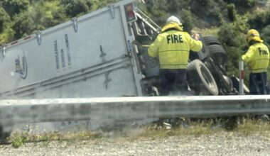 Two injured after truck crashes near Raes Junction