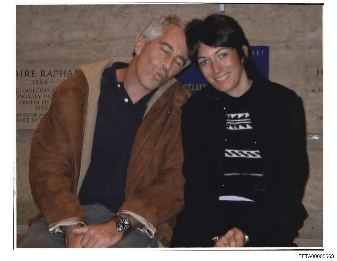 Jeffrey Epstein and Ghislaine Maxwell are seen in this image released by the Department of Justice.
